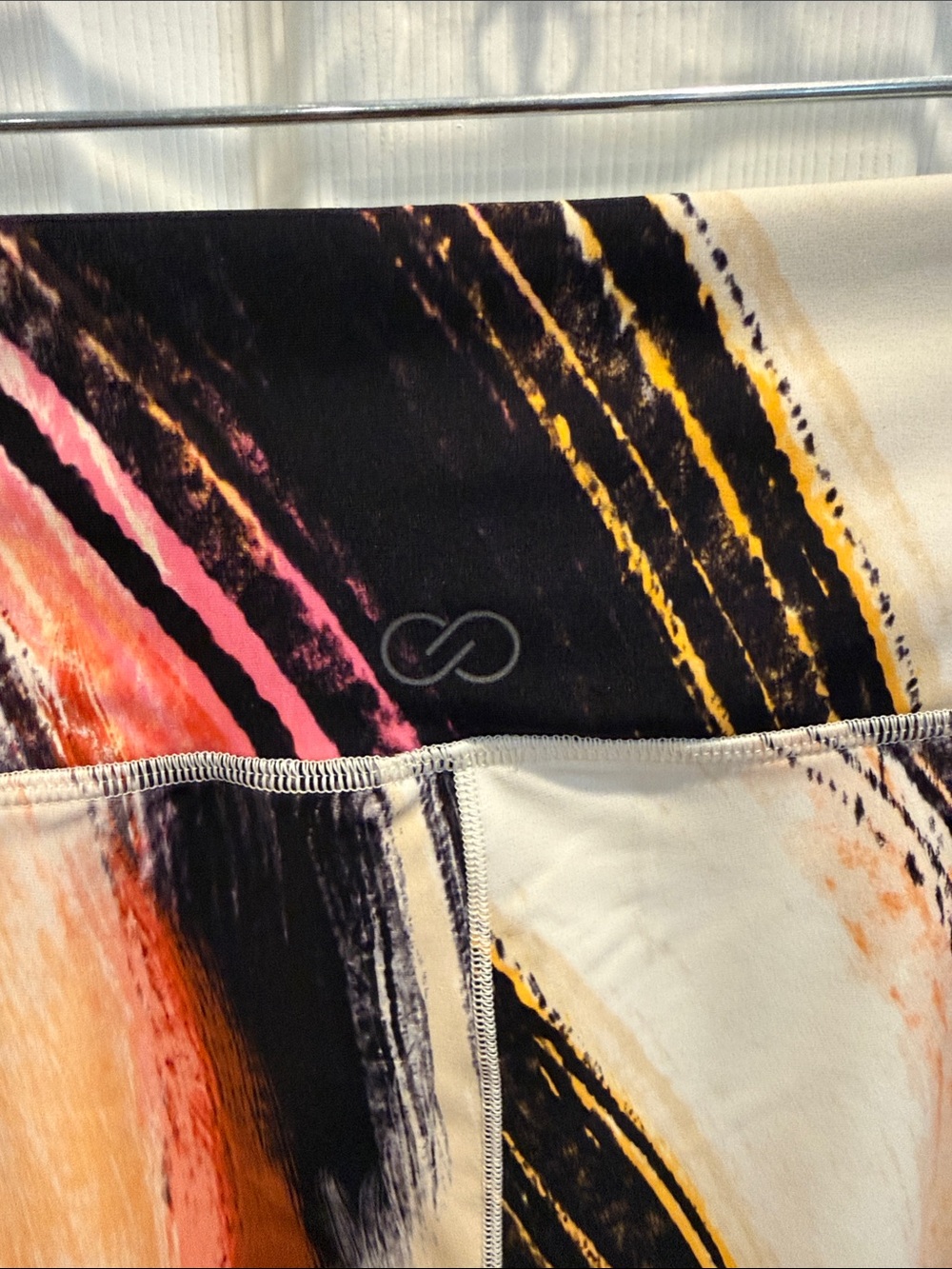 CALIA Teal, Orange & Black Striped Active Leggings - Picture 5 of 6
